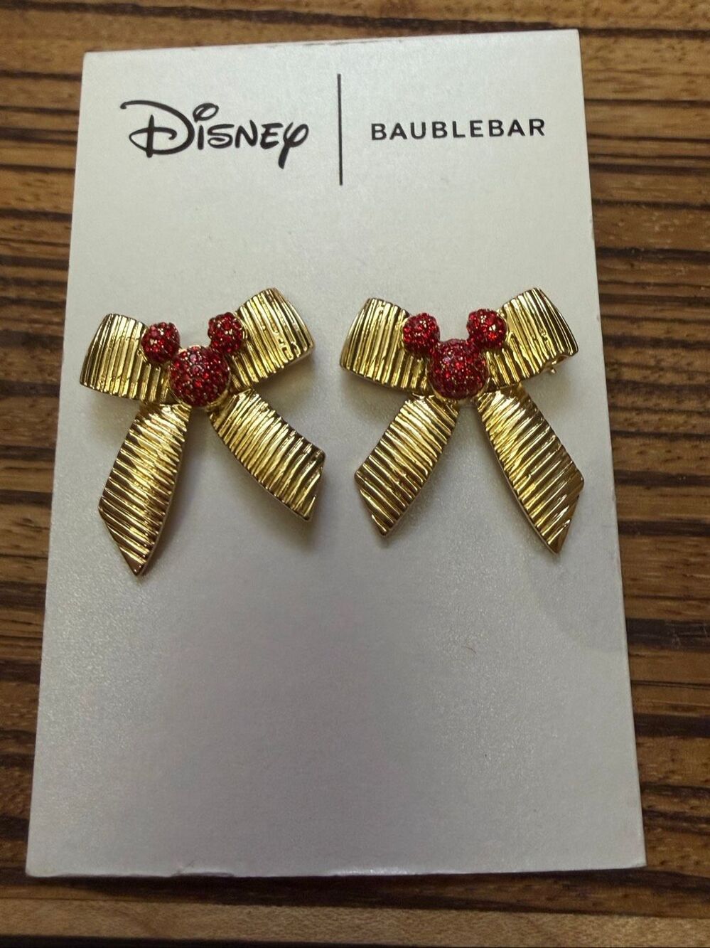 NWT Disney X Baublebar Mickey Mouse bow earrings